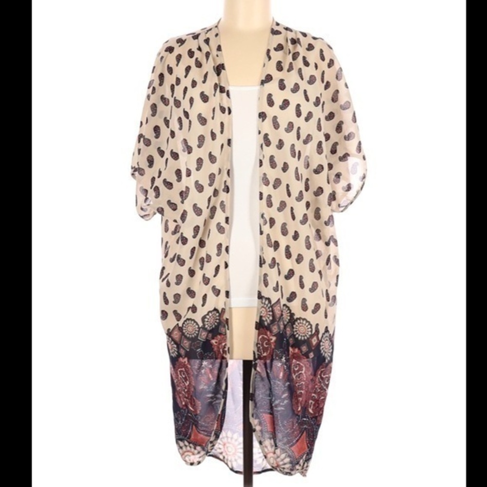 LIVE 4 TRUTH paisley print boho kimono cover up -L